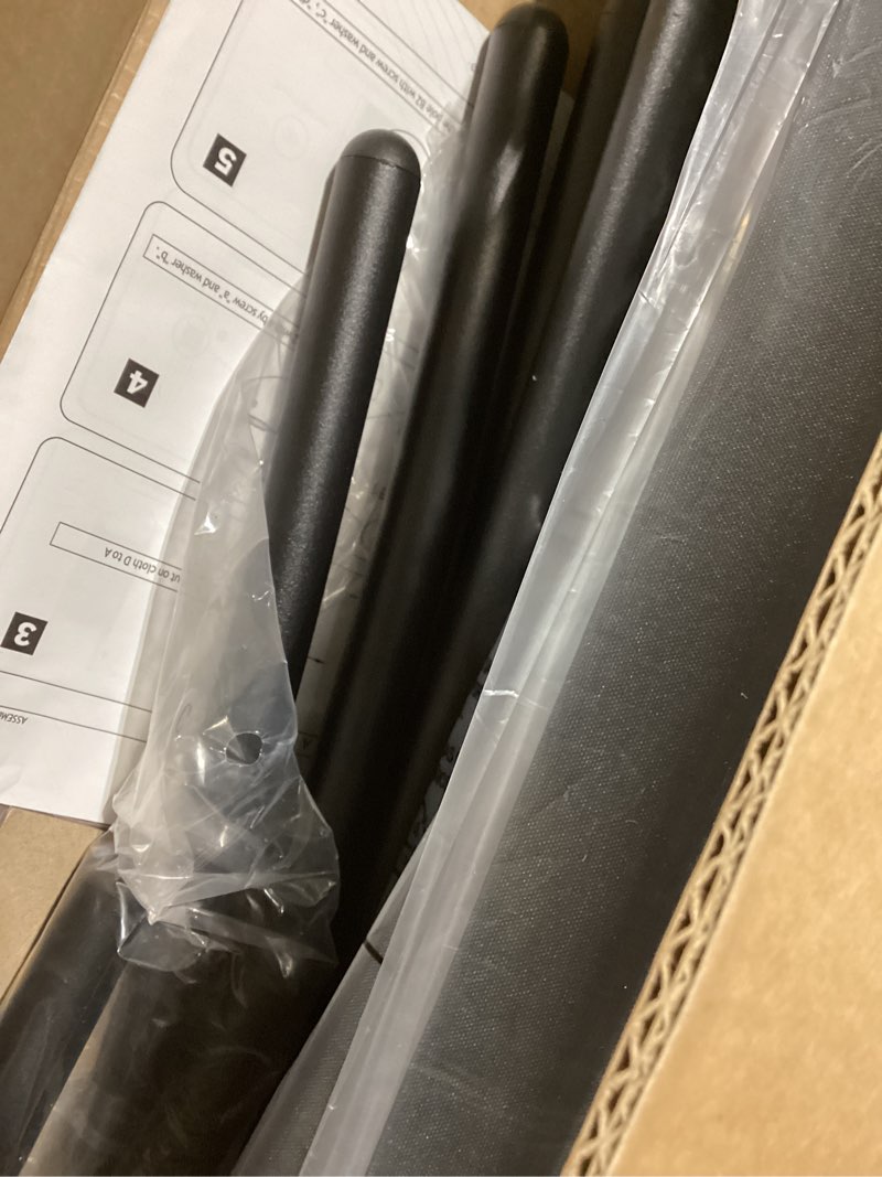 Condition photo showing Good Condition for MAYOLIAH Partition Room Dividers 3 Panel Folding Privacy Screens 6 Ft Tall Portable Office Walls Dividers for Room Separator 102"x20"x71", Black Black 34"-3 Panel-Arc Base