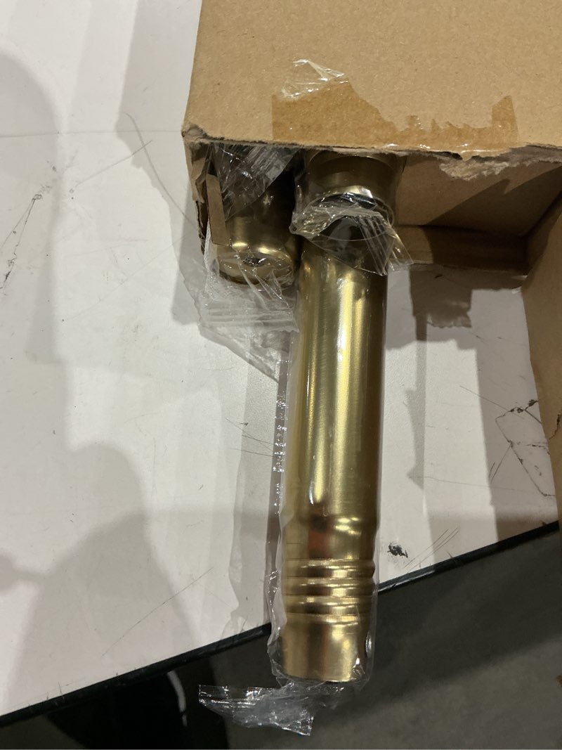 Condition photo showing New/Like New for YNL Shower Curtain Rod 34-82 Inches (2.8-6.8ft) Adjustable Spring Shower Rod No Drilling, Non-Slip, Never Rust, Stainless Steel, Suitable for Bathroom Window Living room, Gold Gold M:34-82"