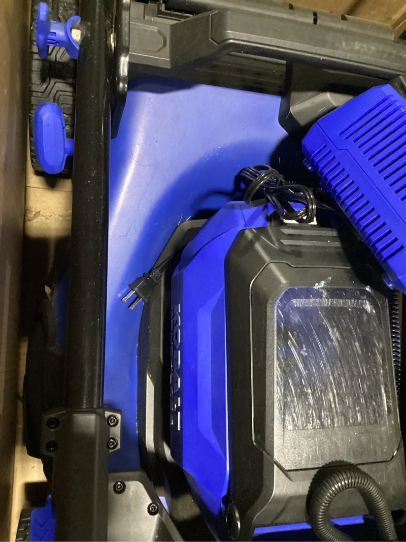 Condition photo showing As Is for kobalt gen4 40-volt 20-in cordless self-propelled lawn mower 6 ah (1-battery and charger included)