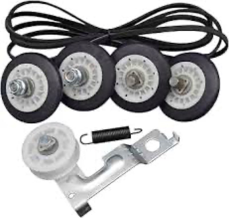 FULAIGE 4581EL2002C Dryer Drum Roller Assembly with 4400EL2001F Dryer Belt 4561EL3002A Dryer Idler P