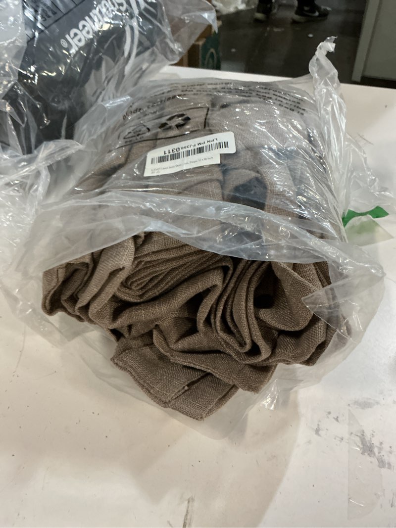 Condition photo showing Good Condition for LAMIT Linen Semi Sheer Curtains 96 inches Long 2 Panels Set, Light Filtering Panels Back Tab and Rod