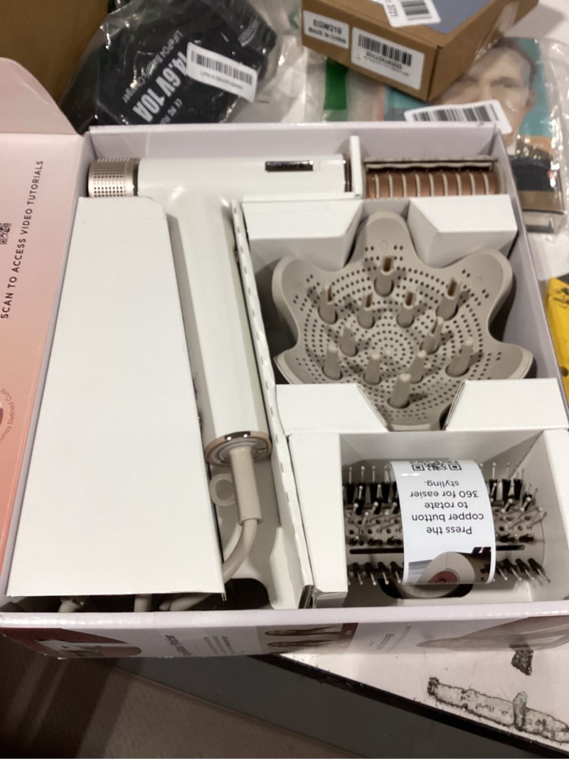 Condition photo showing Good Condition for shark hair dryer speedstyle rapidgloss finisher and high-velocity, ionic hair blow dryer with iq speed styling and drying suite, no heat damage, best for curly and coily hair, silk, hd332 speedstyle-curly & coily hair
