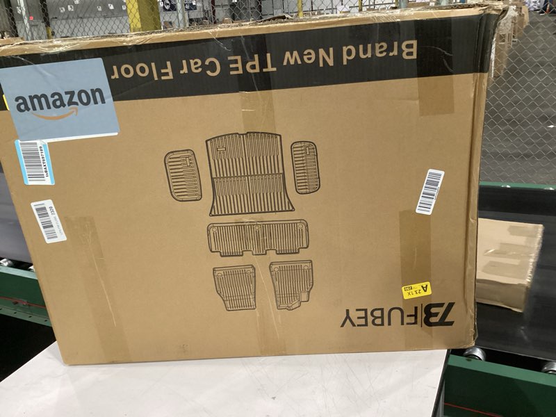 Condition photo showing As Is for tpe floor mats for tesla model y 2020-2024, 6-piece full set with 2-layer cargo liner & frunk mat model y 2020-2024 6pcs