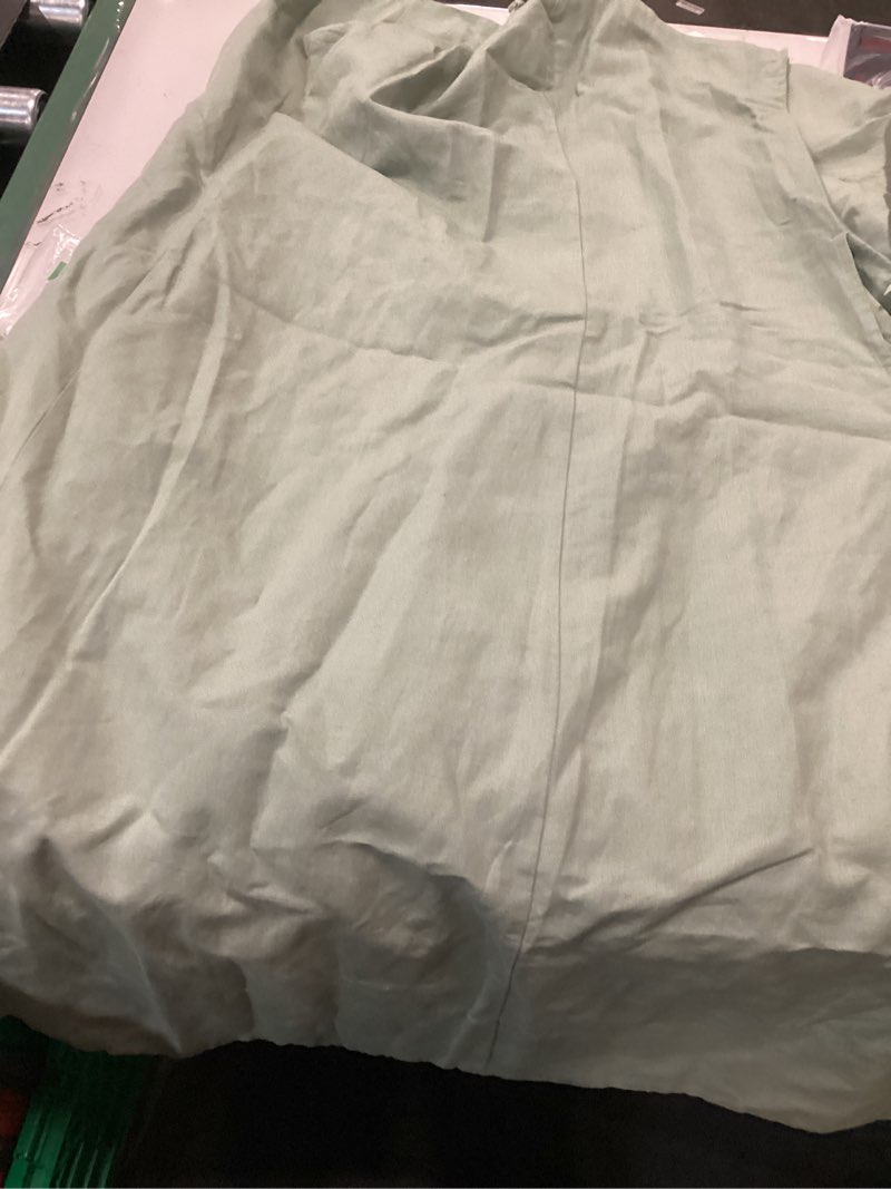 The Drop Women’s Daphne Square Neck Linen Maxi Dress, Iceberg Green, 2X, Plus Size