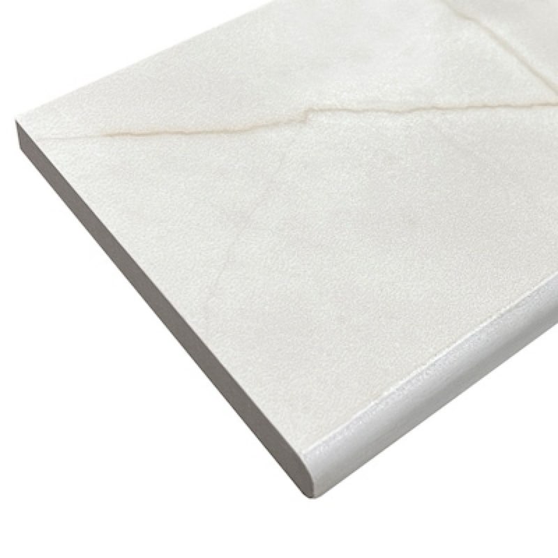 Condition photo showing Good Condition for Lucca Chalk Lucca Chalk 3-in x 12-in Matte Porcelain Bullnose Tile(40tiles) 