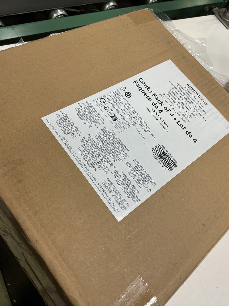 Condition photo showing Good Condition for amazon basics 3 ring binder with 1.5 inch d-ring and clear overlay, white, 4-pack