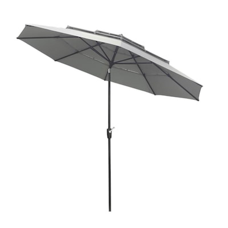 origin 21 11-ft aluminum gray auto-tilt market patio umbrella