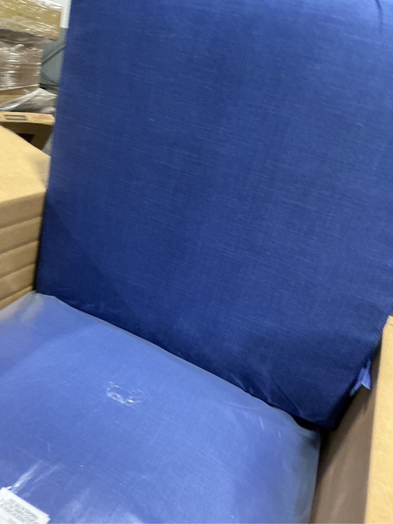 Condition photo showing Good Condition for arden outdoor deep seat cushion set (2-pack), 24 in x 24 in, weather-proof, rain-proof, fade resistant patio cushion for chair, sofa, and couch cobalt blue texture polyfill cobalt blue texture 2 pack
