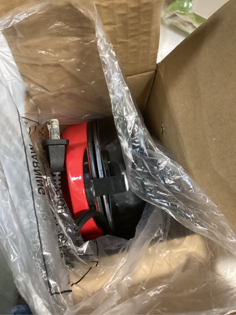 Condition photo showing As Is for Nostalgia Taco Tuesday Quesadilla Maker – Fits up to 5½-Inch or Street Taco Sized Tortillas - 6-Wedge Cooking Surface - Perfect for Beef, Chicken, Veggie,& Cheese Quesadillas - Red 5-Inch Quesadilla Maker