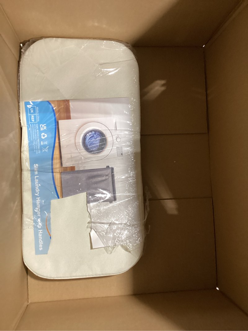 Condition photo showing Good Condition for efluky Slim Laundry Basket, Narrow Laundry Hamper with Handles, Collapsible Dirty Clothes Hamper, Tall Laundry Bin for Laundry Room, Dorm and Bedroom, 12.7 Gallons(48L) Beige Beige 48L without Lid