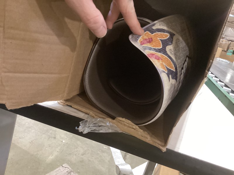 Condition photo showing As Is for LEEVAN Anti Fatigue Mats for Kitchen Floor 2 Piece,Cushioned Memory Foam Blue Gray Kitchen Mats for Floor,Comfort Floral Boho Non Slip Kitchen Floor Mat for Sink,Laundry,Office(17''x29''+17''x47'') Grey 17.3"x29"+17.3"x47"-0.47inch