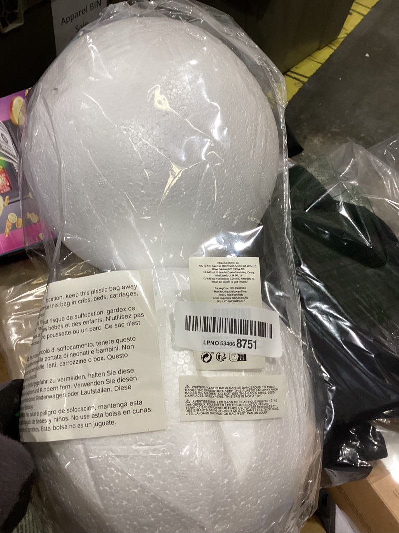 Condition photo showing Good Condition for juvale sphere craft foam balls - 7.5-inch white polystyrene spheres - 2 pack for diy projects, floral centerpieces & home decor 19.1 cm