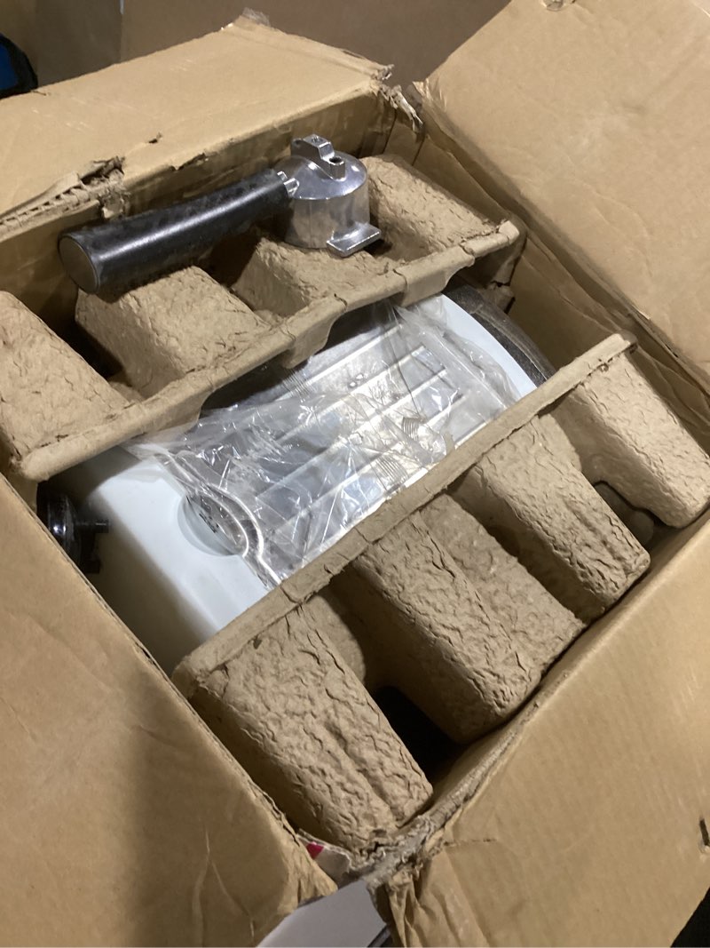 Condition photo showing Good Condition for Hamilton Beach Slide & Lock Espresso Machine With Milk Frother Steam Wand For Cappuccino & Latte, 15 Bar Pump and Two Spouts, Removable Reservoir, Compact, Retro Design, White (40731)