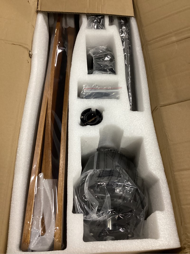 Condition photo showing Good Condition for 60 inch ceiling fans with lights, outdoor ceiling fan for patios with light and remote, 3 downrods, etl listed, 3 blades solid wood ceiling fan reversible quiet dc motor for indoor bedroom,60in,walnut black and walnut wood 60 inch