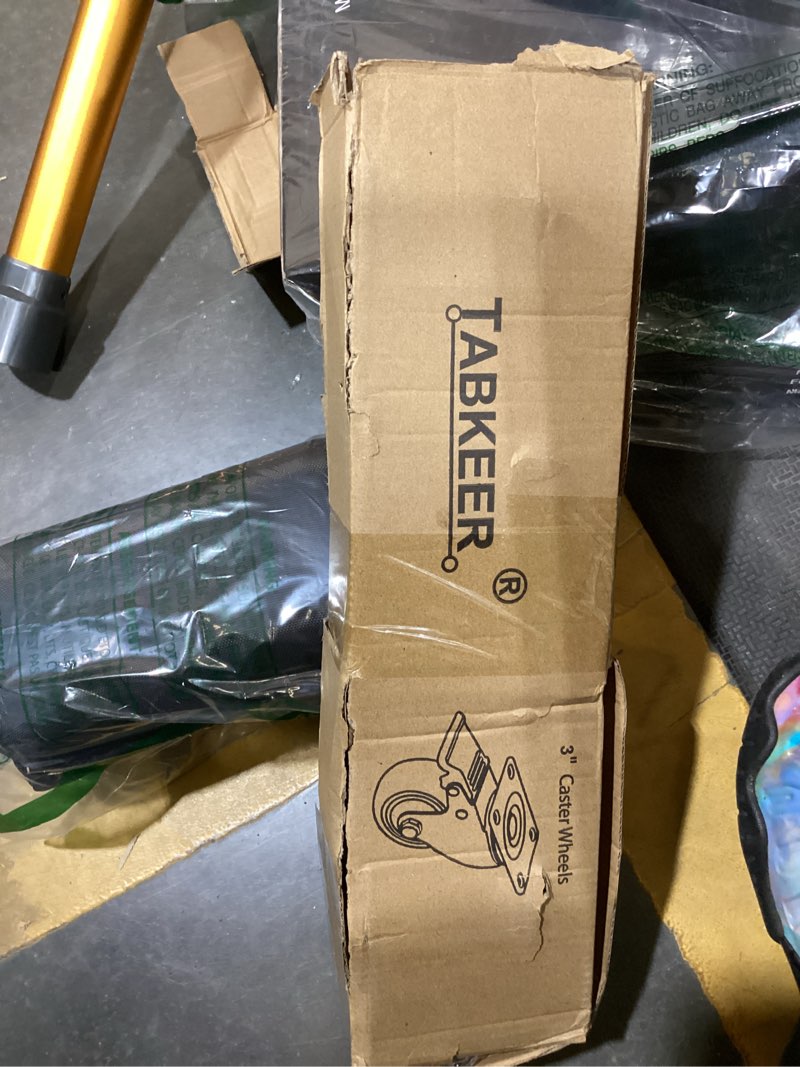 Condition photo showing New/Like New for 3 inch industrial heavy duty swivel caster wheels with brake,set of 4 safety locking casters,load 1600lbs,premium polyurethane wheels for table,trailer,saw table,stage toolbox,bed,corn board black 3inch