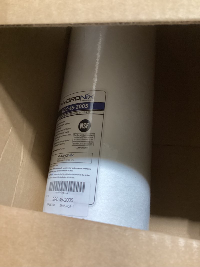 Condition photo showing Good Condition for Hydronix SPC-45-2005 Pleated Water Filter Whole House Commercial Industrial Washable and Reusable, 4.5" x 20" - 5 micron