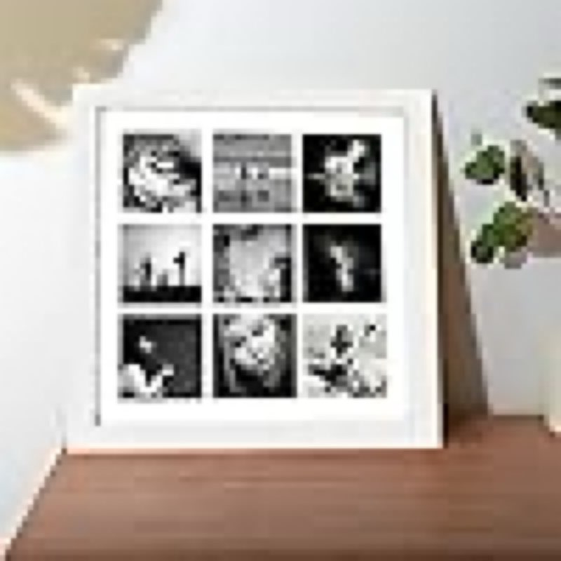 (Similar)12x12 inch Collage Gallery Photo Frame Openings Nine 2.8x2.8 Wide Molding Square Black Multi Photo Frame with White Mat Picture Frame Wall Frame Art (White)