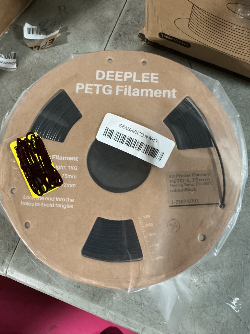 Condition photo showing Good Condition for deeplee petg 3d printer filament 1.75mm 1kg, dimensional accuracy +/- 0.02 mm, high toughness & impact resistance petg filament fits fdm 3d printers, black 1*black