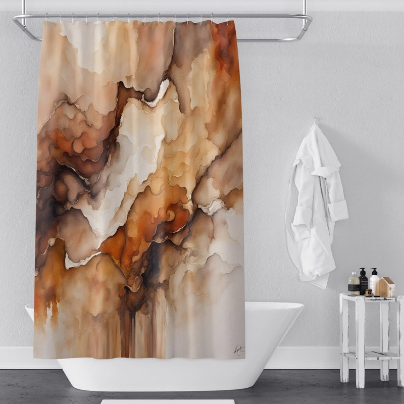 Wolfie Abstract Shower Curtain