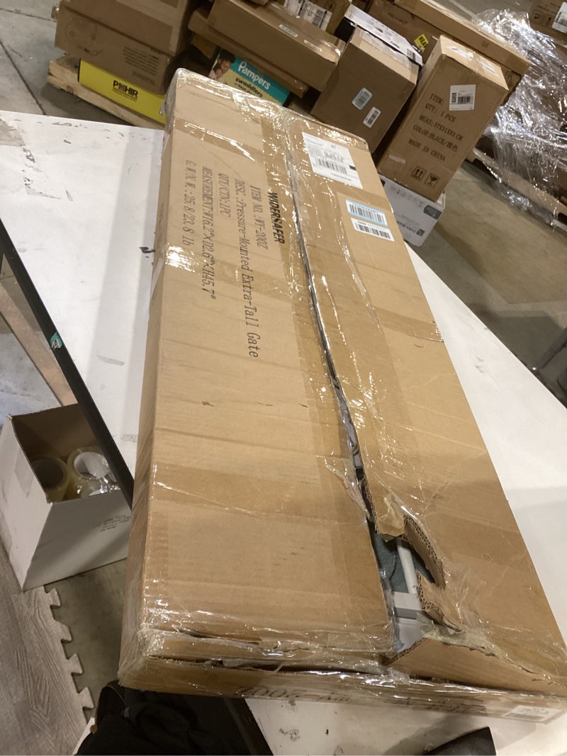 Condition photo showing Good Condition for widersafer 78.8" extra tall cat gate, 28.3-33" wide dog door, pressure mounted easy walk through saf