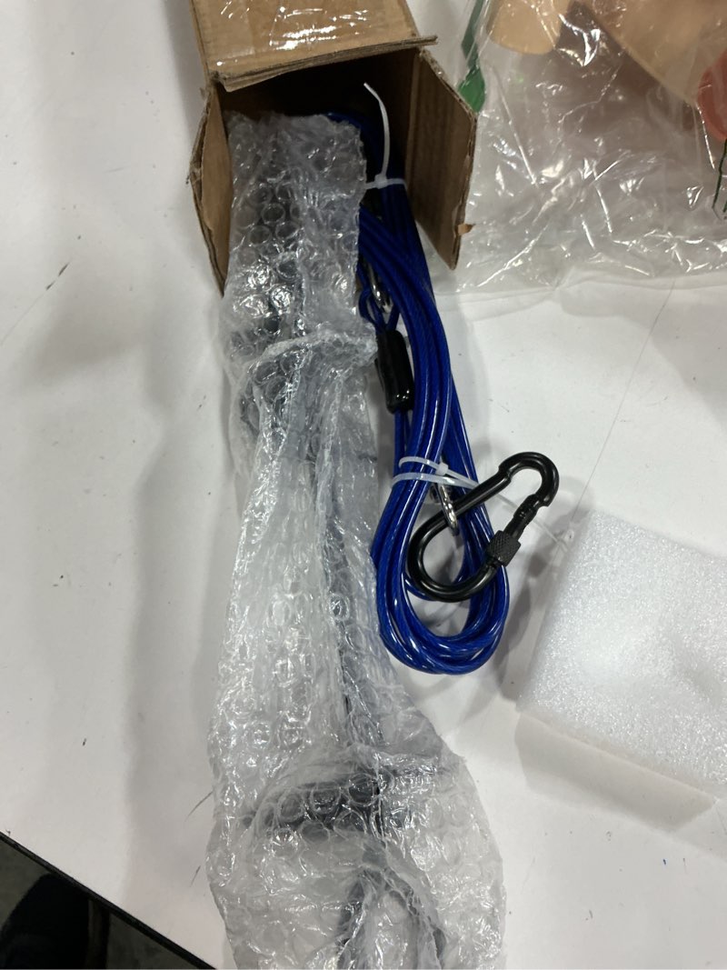 Condition photo showing New/Like New for heavy duty dog tie out cable and stake,16ft rust proof dog leads tether for yard with swivel hook,360°swivel spiral dog stake&chain up to 200 lbs,removable ground anchor for outdoor beach camping dog stake+16ft/200lbs black