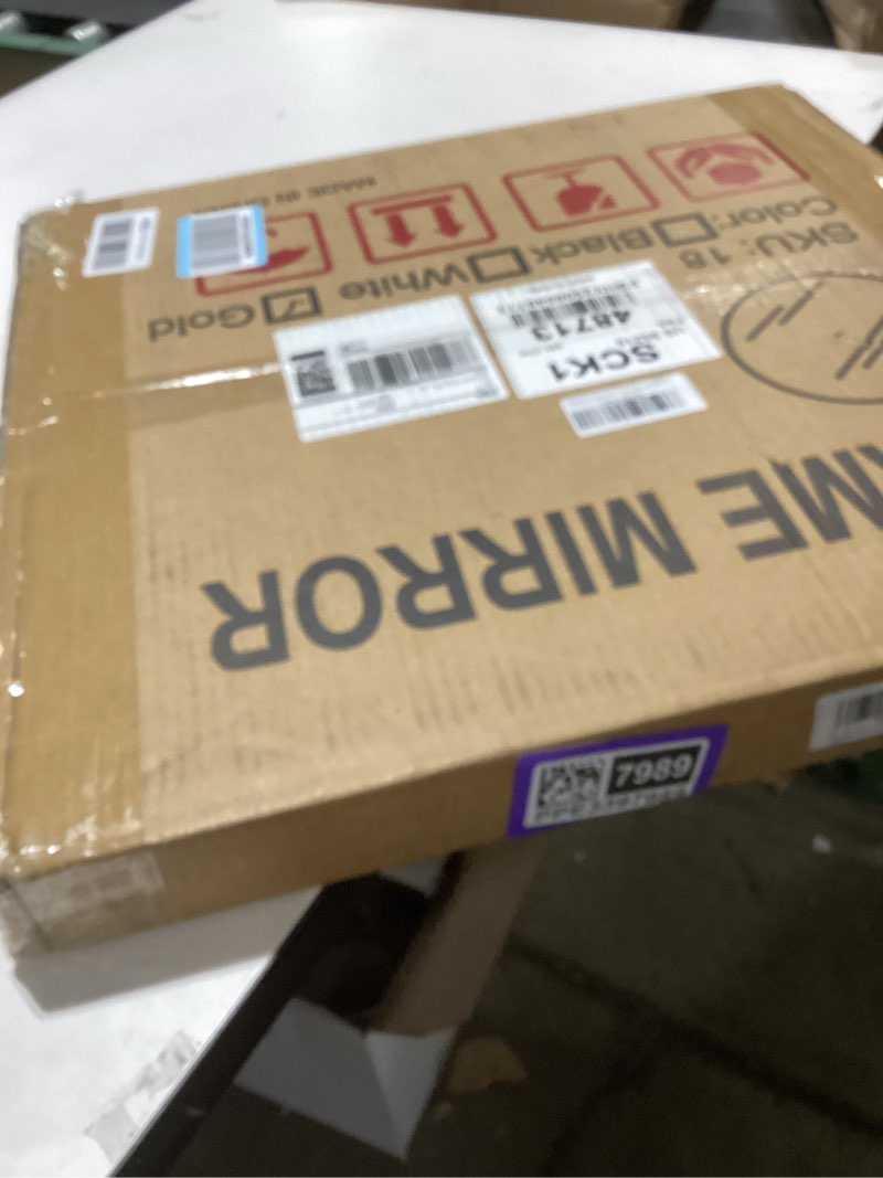 Condition photo showing New/Like New for PUZONJIG Circular Mirror Gold Round Mirror 18 Inch Round Bathroom Mirror Wall Mirrors Brushed Metal 