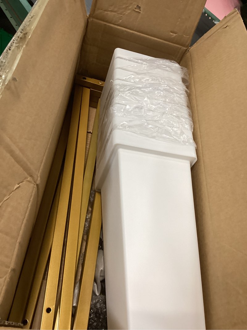 Condition photo showing New/Like New for Flower Cart with 8 Buckets,Flower Cart Display Stand with Wheels,Bloom Bar,Flowers Stand for Wedding ,Party and Home Decor,Gold