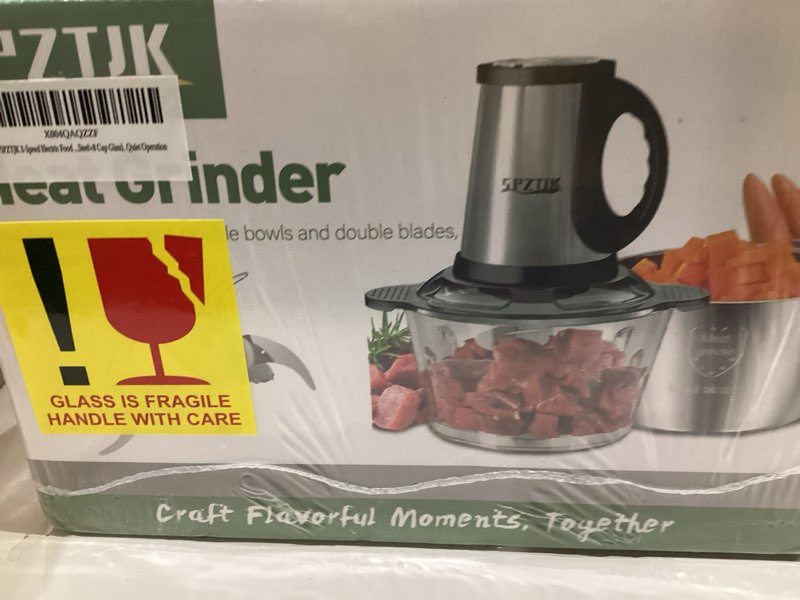 spztjk 3-speed electric food processor: meat grinder, vegetable chopper & baby food maker - 300w, 2 