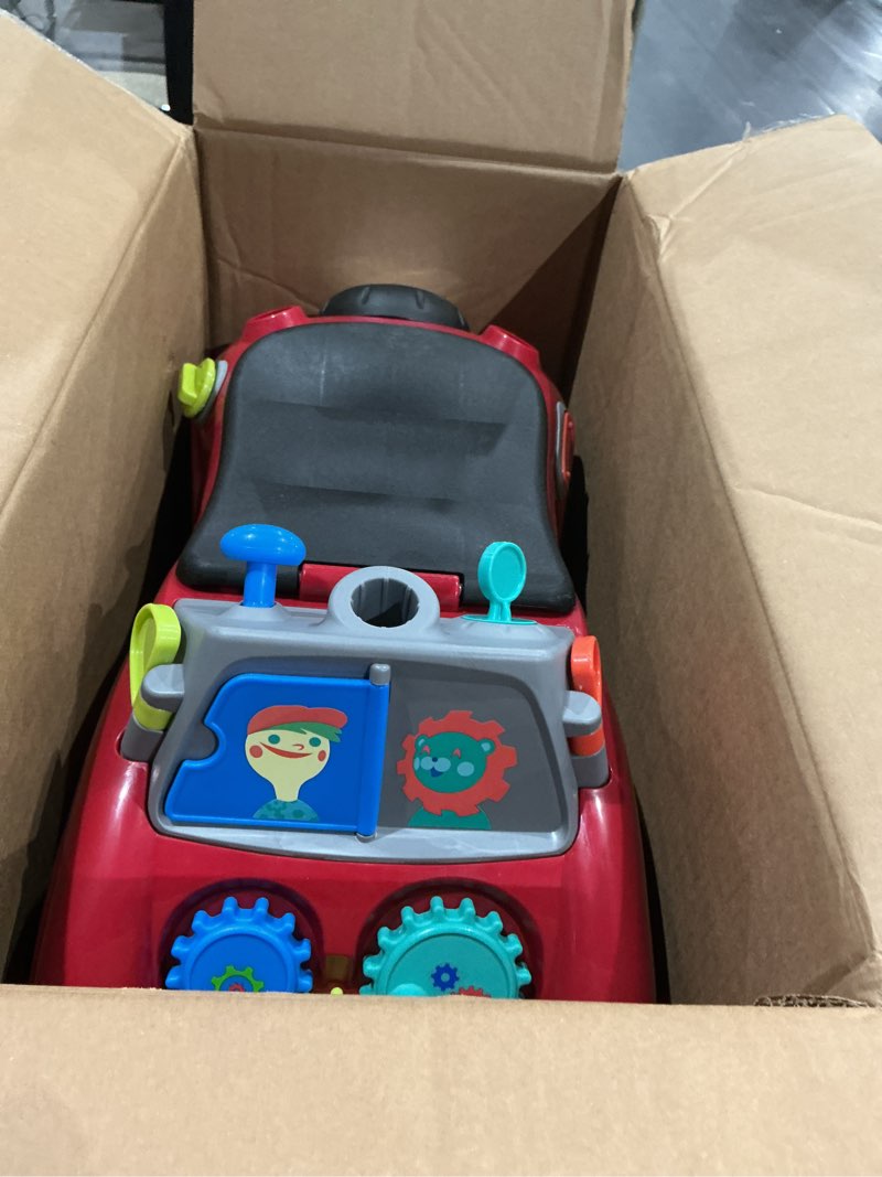 Condition photo showing Good Condition for radio flyer busy buggy, for toddlers 1-3, 3-in-1 push walker ride on car with 17 sensory activities, anti-tip feature, under-seat storage, horn and gears, 42 lb capacity, toddler ride on toys red