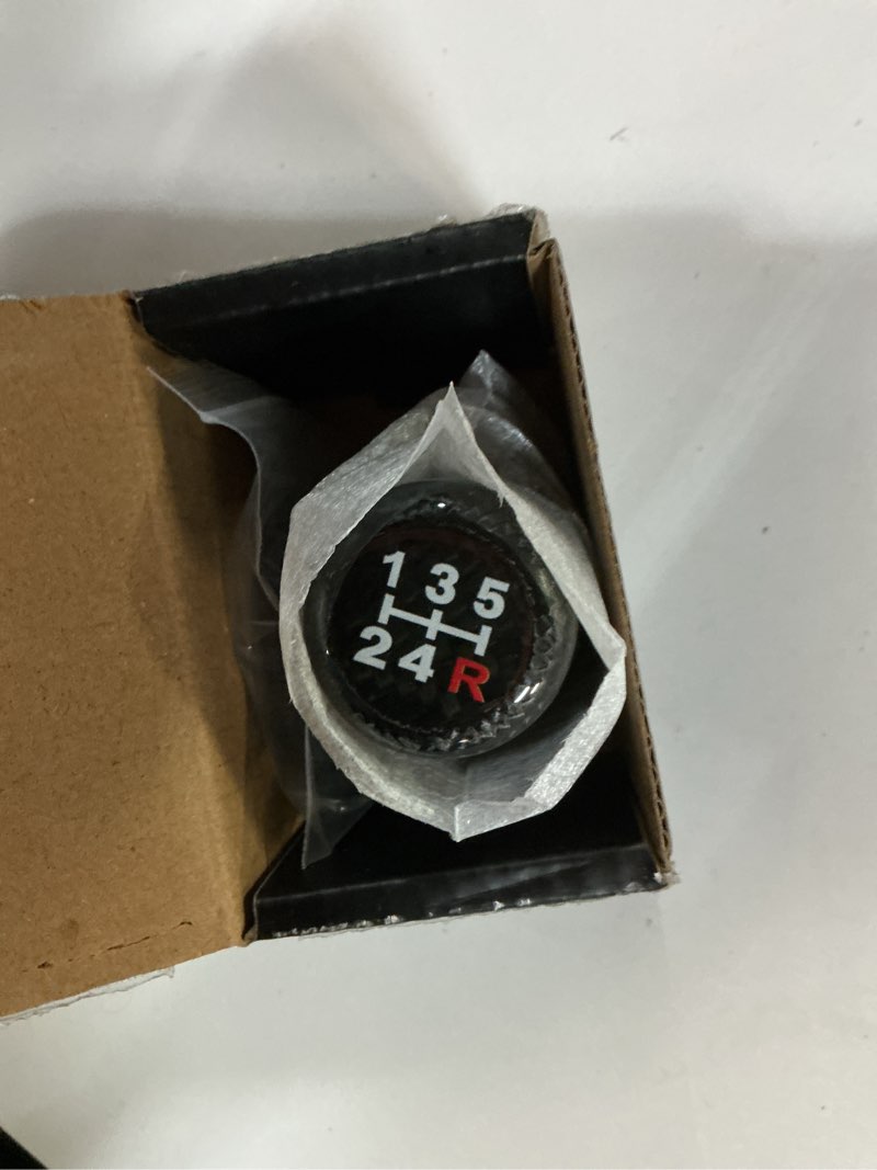 Condition photo showing Good Condition for muge racing Carbon Fiber Shift Knob for Automatic and Manual Vehicles, Carbon Fiber Gear Shift Knob, 5 Speed Black