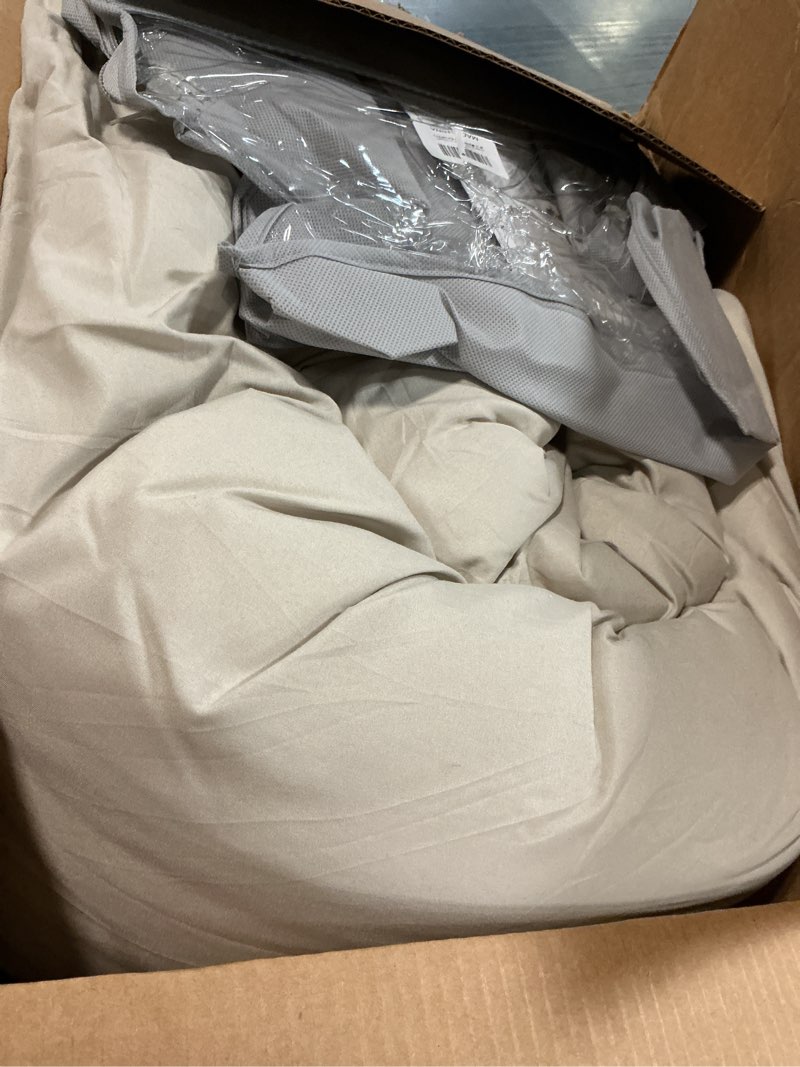 Condition photo showing As Is for rosgonia queen comforter set oatmeal, 3pcs(1 boho oatmeal comforter & 2 pillowcases) all season soft bedding lightweight bedspread blanket quilt queen comforter 90"x90" oatmeal