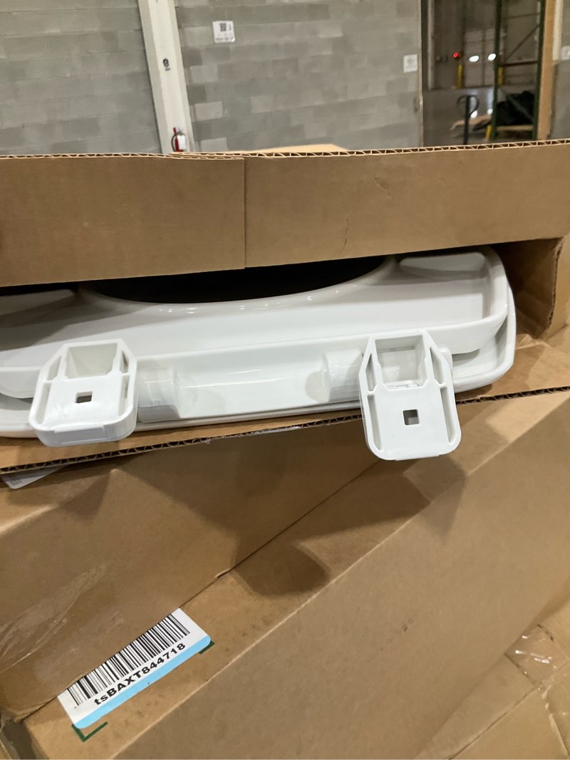 Condition photo showing As Is for Mayfair Caswell Modern Slow Close Toilet Seat, Durable Plastic, Elongated, White Elongated 1 Seat