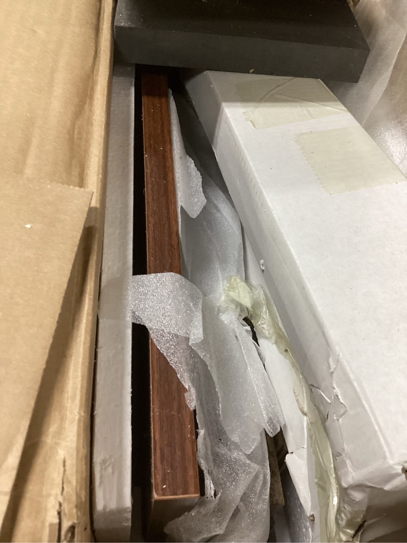 Condition photo showing New/Like New for Luoxiao Console Table for Entryway with 3 Rattan Drawers Boho Entry Table with Storage Open Shelf, Narrow Long Sofa Tables for Living Room, Hallway, Foyer, Couch, Front Door, Walnut, 47 Inch