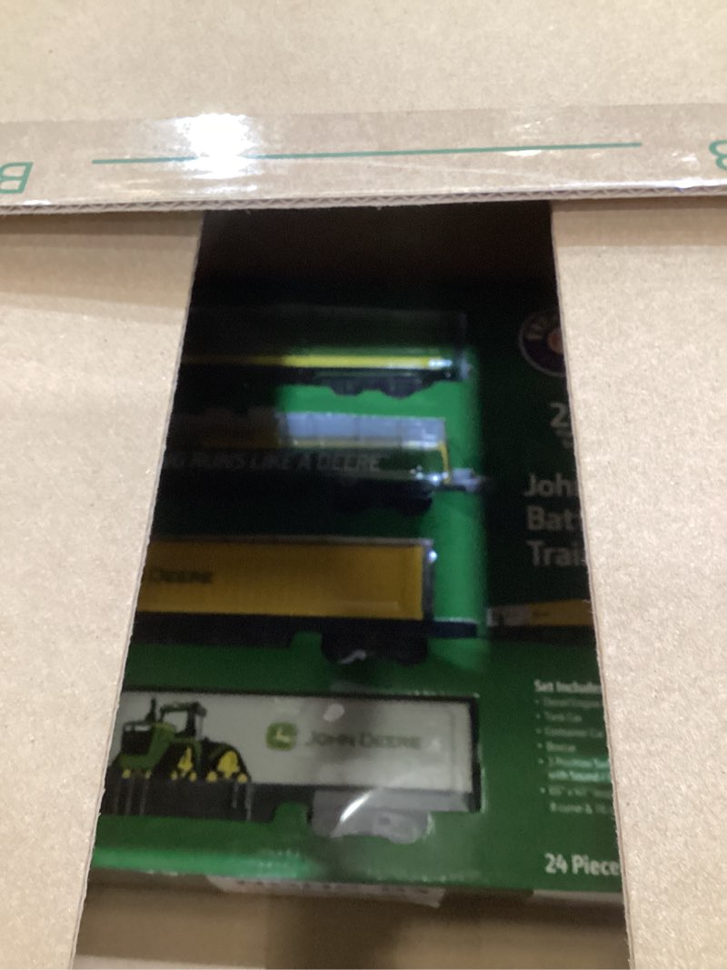 Condition photo showing New/Like New for Lionel John Deere Miniature Ready-to-Play Set, Battery-Powered Model Train, Multicolor Green; Yellow