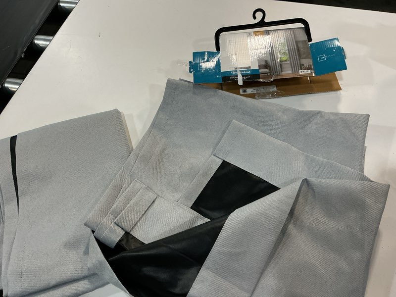 Condition photo showing Good Condition for mainstays gray curtain pair 95” ms rpb by (pack of 2)