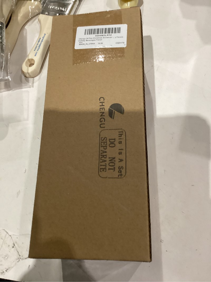 Condition photo showing Good Condition for Chengu 24 Pcs Winter Snowman Drink Pouches 5 oz Portable and Reusable Adults Juice Bags with Lid Leak Proof Plastic Bags for Winter Party Favors Holiday Beverages Travel(24 Pcs)