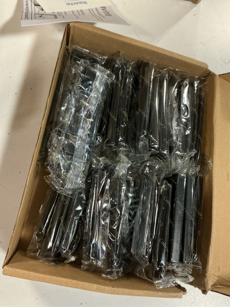 Condition photo showing Good Condition for Ravinte 30 Pack Solid 3 Inch Center to Center Slim Square Bar Drawer Handles Kitchen Cabinet Handles Black Drawer Pulls Kitchen Cabinet Hardware Matte Black Dresser Pulls for Cupboard 30 Flat Black 3'' Hole Center