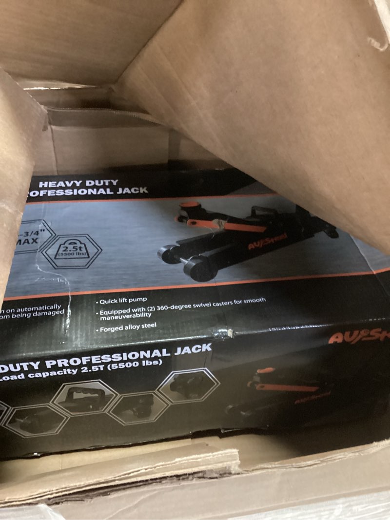 Condition photo showing Good Condition for Floor Jack 2.5 Ton (5500 lbs), Low Profile Floor Jack with Single Piston Pump, Heavy Duty Steel Hydraulic Jack for Car, Jack for Car with Lifting Range 3.4'' to 14.6''