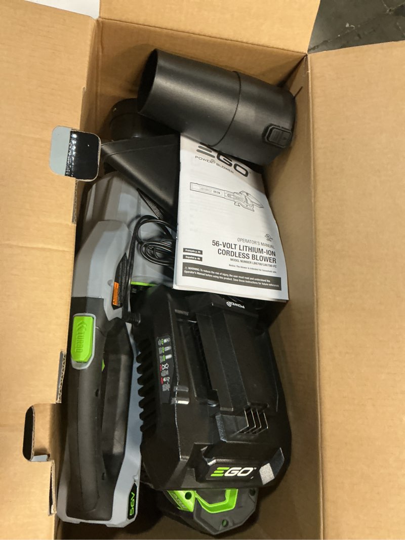Condition photo showing Good Condition for ego power+ lb6703 180 mph 670 cfm 56 v battery handheld leaf blower kit (battery & charger) w/ 4.0 ah battery