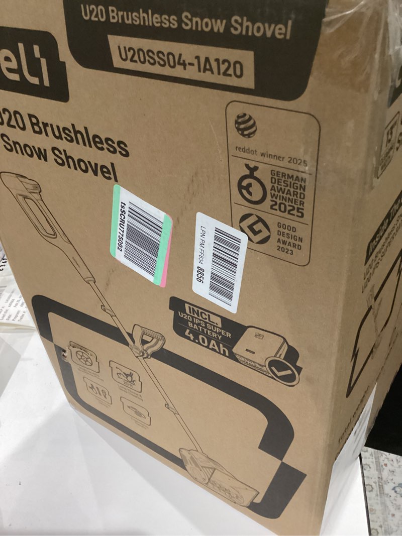 Condition photo showing As Is for Litheli Cordless Snow Shovel 20V, 13-Inch Brushless Electric Power Shovel for Snow Removal, Includes 4.0 Ah Battery, Easy to Use Snow Blower for Driveways, Sidewalks, Decks & Patios U20 20V Brushless Snow Shovel 13''