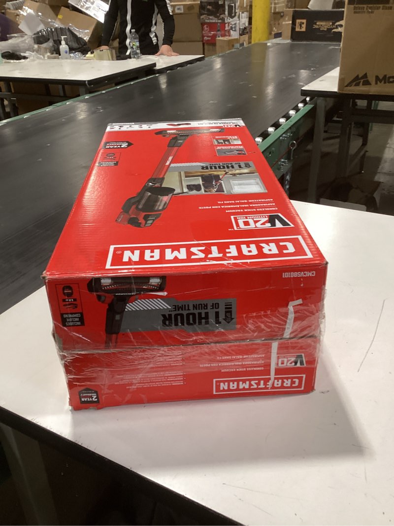 Condition photo showing As Is for CRAFTSMAN V20 Cordless Stick Vacuum Kit, Removable Battery Included (CMCVS001D1)