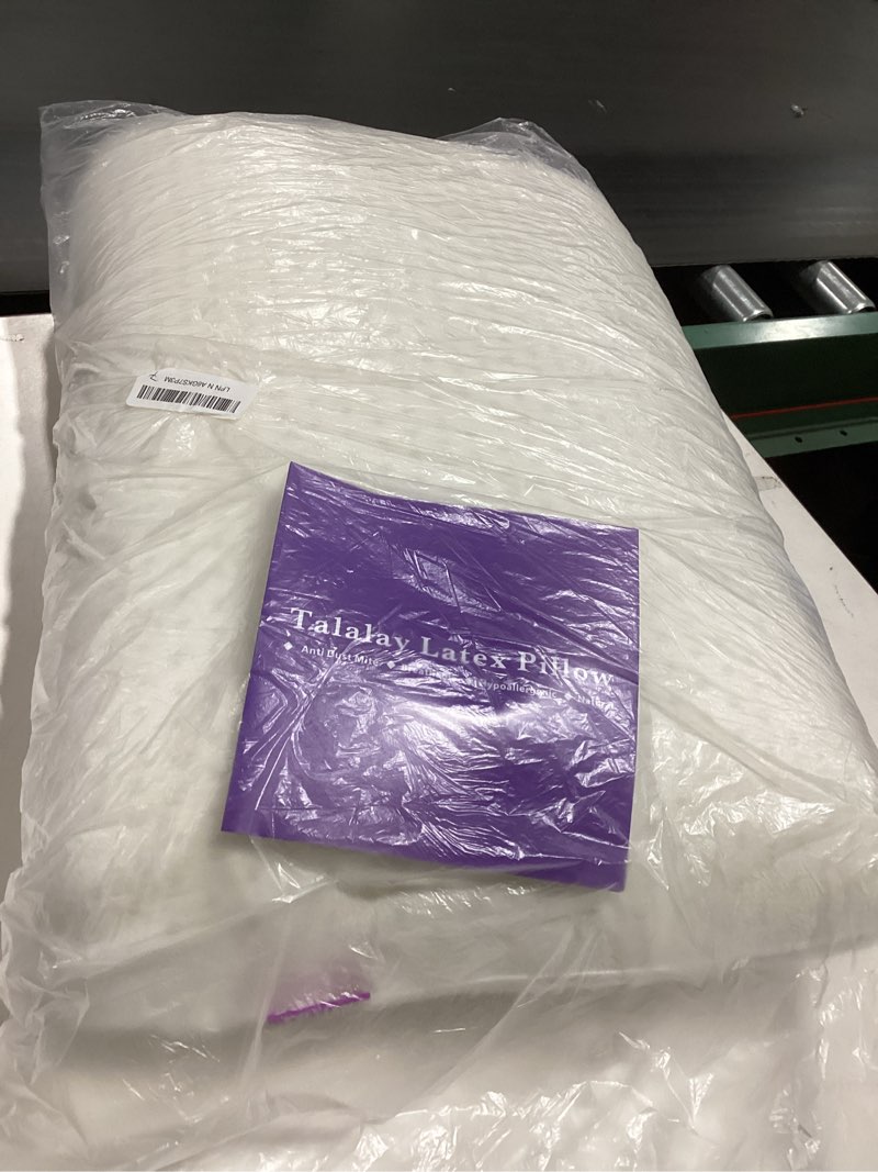 Condition photo showing Good Condition for 100% Natural Talalay Latex Pillow Sleeping Bed Pillow – Luxury Queen Pillow for Side, Back, and Stomach Sleepers - Removable Breathable Cotton Cover (Queen (Medium Firm))