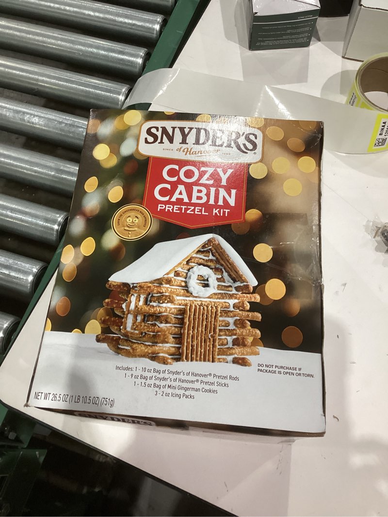 Condition photo showing New/Like New for Snyder's of Hanover Holiday Cabin Kit Pretzels