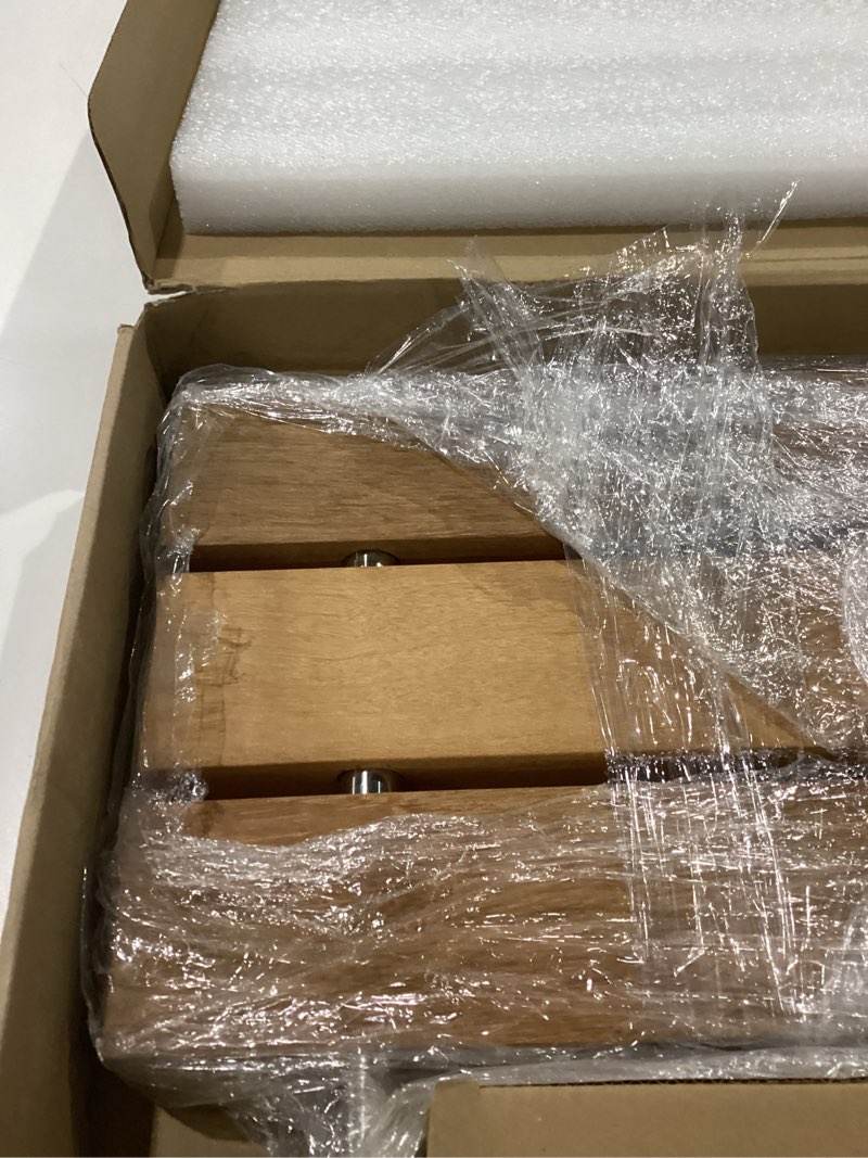 Condition photo showing New/Like New for 20 inchs teak folding shower seat wall mounted,fold down shower bench for small shower space, home care teak wood stool for inside shower,pregnants-maximum load 440lb,for elderly, adults black & yellow