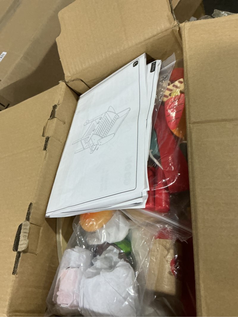 Condition photo showing Good Condition for OOOK Wooden Play Barbecue Toy Grill, Kids Grill Playset with Toy Food and Grilling Tools, Play Kitchen Accessories for Toddlers Boys Girls Age 3+ Style 1