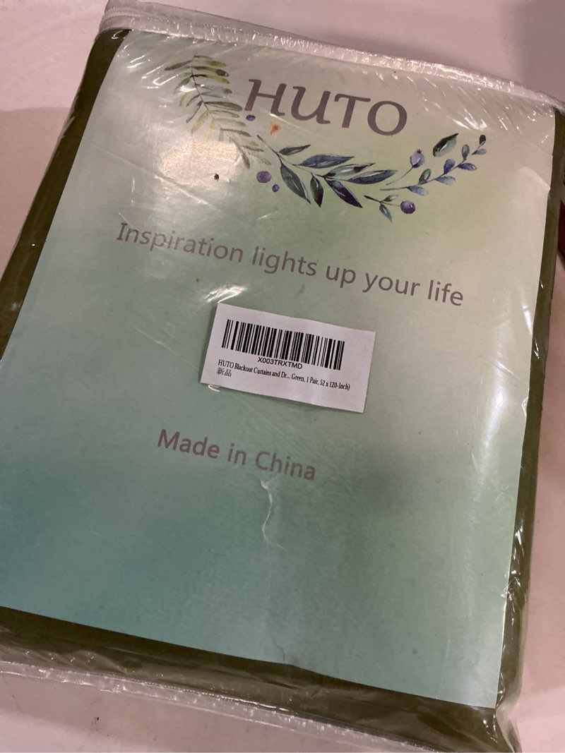Condition photo showing New/Like New for HUTO Blackout Bedroom Curtains Panels 120 Inch - Energy Saving Thermal Insulated Privacy Protect Antique Copper Grommet Sun Block Drapes for Living Room, 1 Pair, 52 by 120 Inch, Blush Pink 52"W x 120"L (Pack of 2) Blush Pink