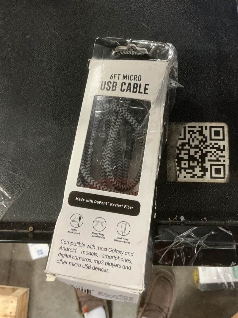 Condition photo showing As Is for micro usb cable 6ft android phone charger 2-pack long premium nylon braided fast durable charging cord for samsung galaxy s7 s6 edge j7 s5,note 5 4,lg,htc,sony,xbox one, ps4,kindle,mp3,tablet(gray)