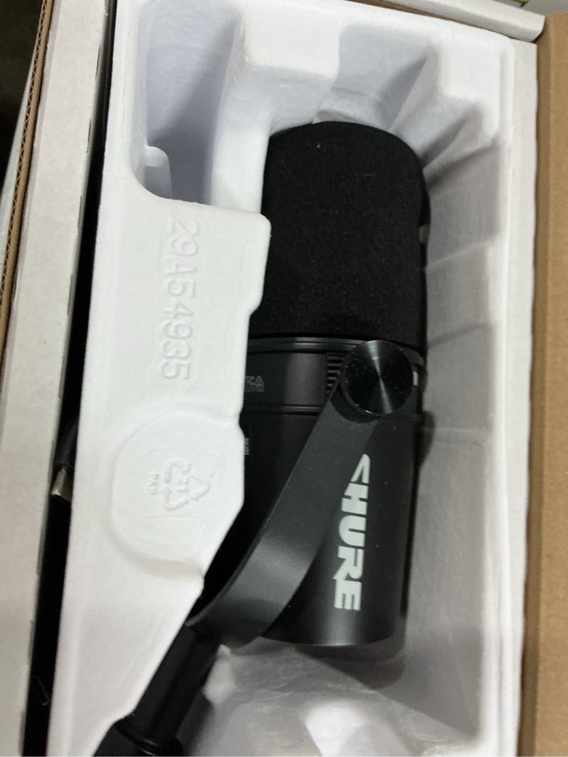 Condition photo showing Good Condition for shure mv7+ hybrid output usb-c & xlr podcast microphone & desktop stand (black)