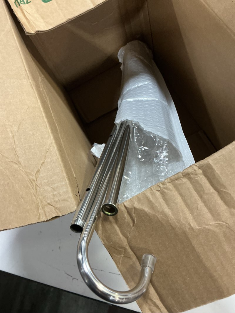 Condition photo showing As Is for Closet Hanging Rod, Adjustable Width and Height Space-Saving Clothes Hanging Bar, 1 Pack Chrome 16.5-27.2 inch Chrome-1Pack