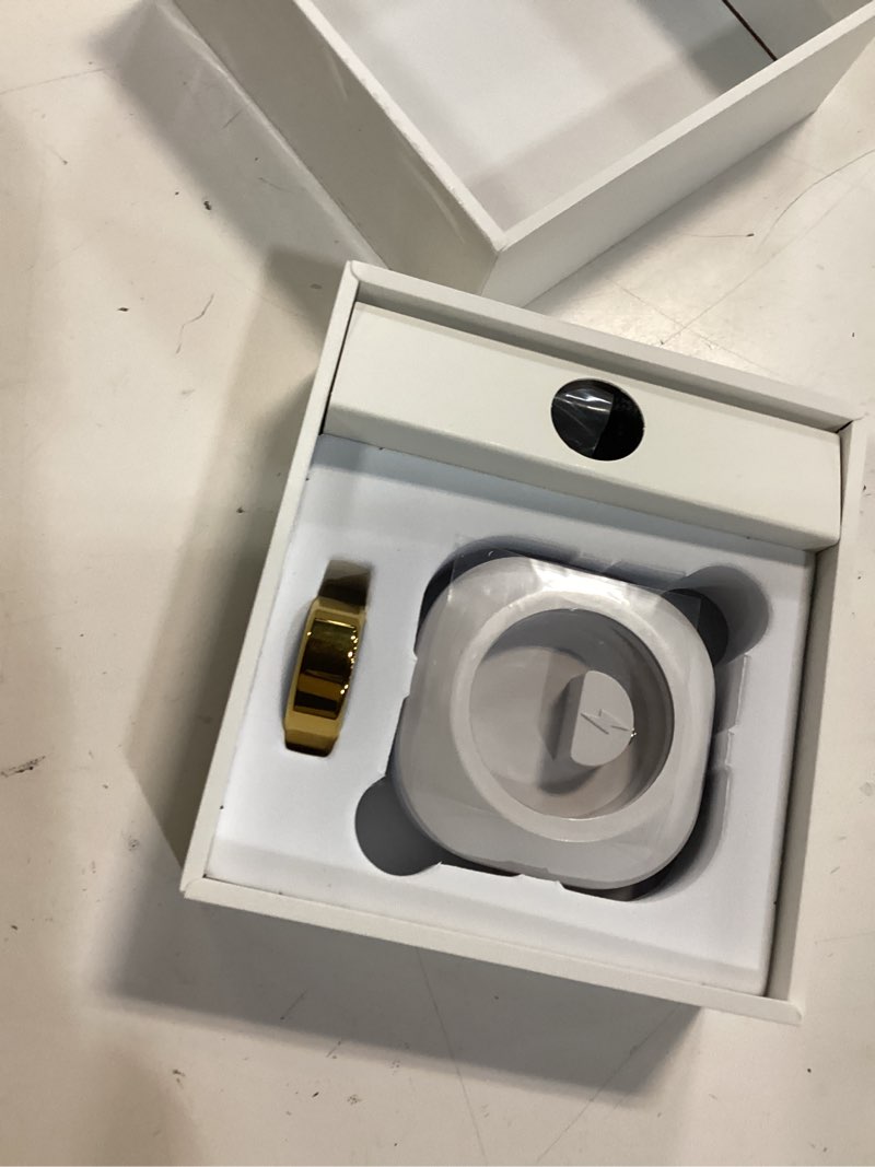 Condition photo showing Good Condition for smart health ring for women men fitness tracker with heart rate, blood oxygen, blood pressure, sleep monitoring, step counting, ip68 waterproof for ios and android, no app fee, gold 8 8 gold